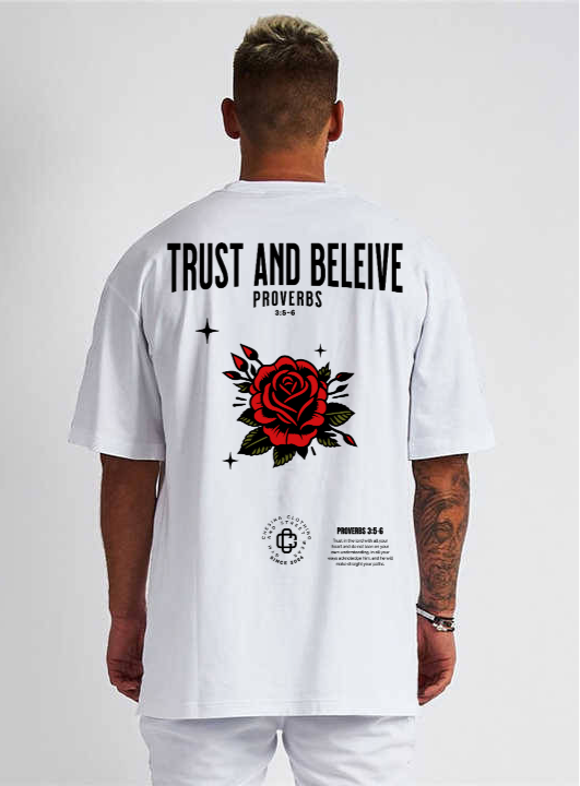 Trust And Believe Oversized heavyweight t-shirt